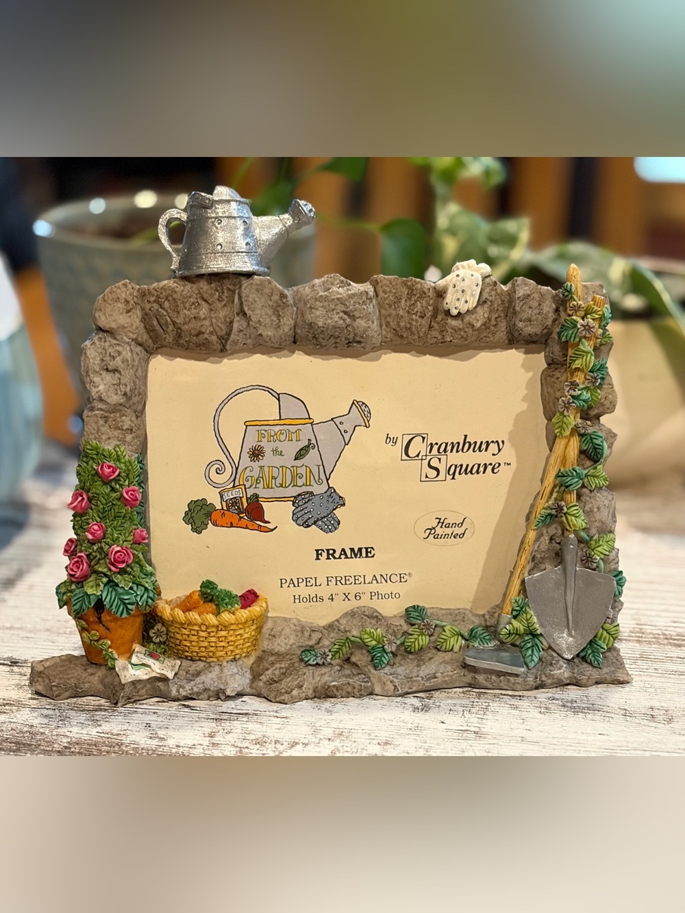 Hand-Painted 3D Resin Garden Photo Frame 4x6